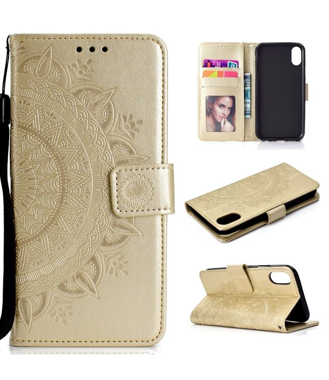 Goud Mandala Bookcase Hoesje voor de iPhone Xr