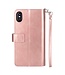 Roze / Goud Bookcase Hoesje voor de iPhone Xr