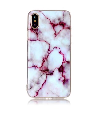Roze Marmer TPU Hoesje iPhone XS