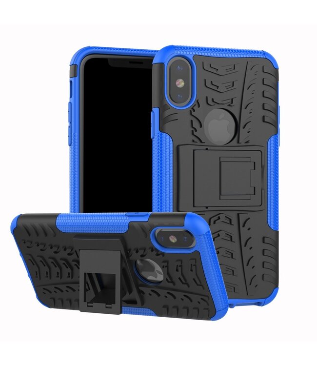 Blauw Hybrid Hoesje voor de iPhone XS