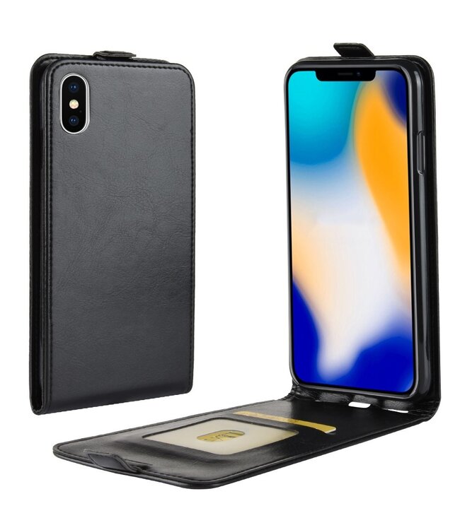 Zwart Flipcase Hoesje voor de iPhone XS Max