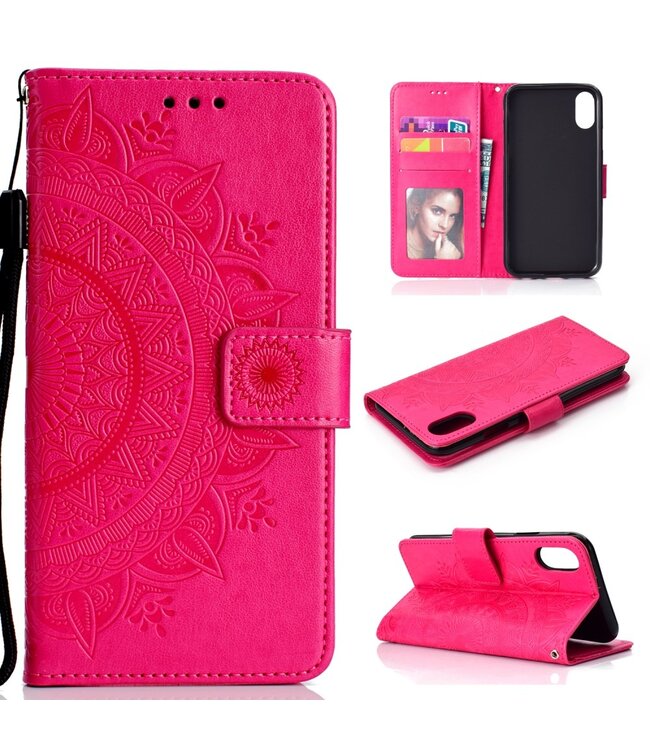 Roze Mandala Bookcase Hoesje voor de iPhone XS Max