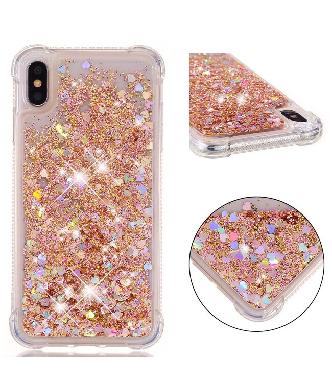 Goud Glitters TPU Hoesje voor de iPhone XS Max