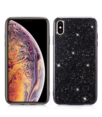 Zwart Glitters TPU Hoesje iPhone XS Max