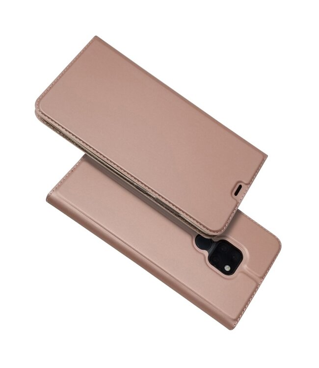 Roze / Goud Bookcase Hoesje voor de Huawei Mate 20