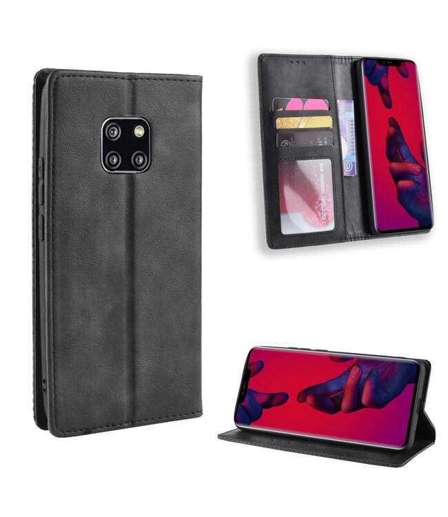 Zwart Bookcase Hoesje voor de Huawei Mate 20 Pro