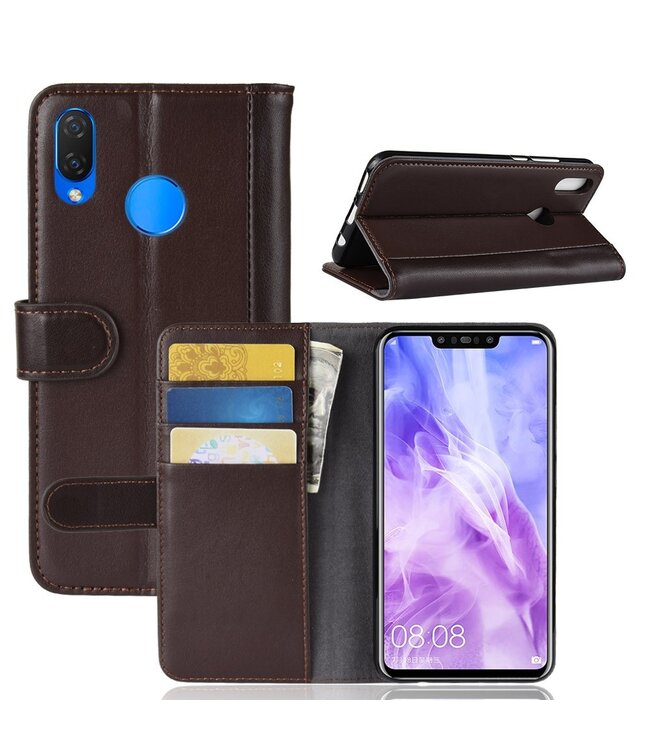 Bruin Bookcase Hoesje voor de Huawei Nova 3