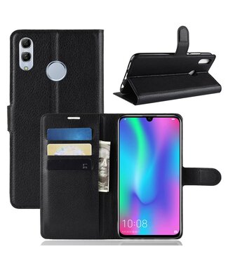 Zwart Litchee Bookcase Hoesje Huawei P Smart 2019