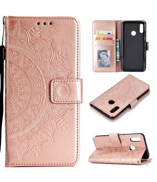 Roze / Goud Bookcase Hoesje Huawei P Smart 2019