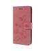 Roze Bloemen En Vlinders Bookcase Hoesje voor de Samsung Galaxy A7 (2018)