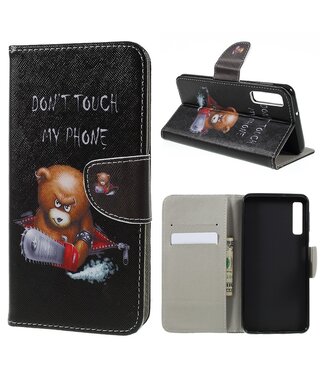 Don't Touch My Cell Phone Bookcase Hoesje Samsung Galaxy A7 (2018)