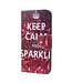 Keep Calm And Sparkle Bookcase Hoesje voor de Samsung Galaxy A7 (2018)