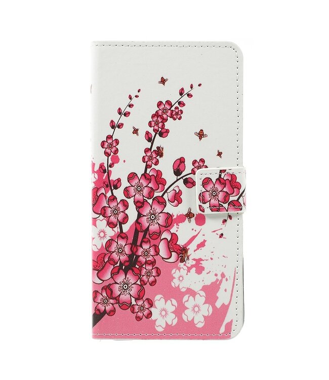 Bloemen Bookcase Hoesje voor de Samsung Galaxy A7 (2018)