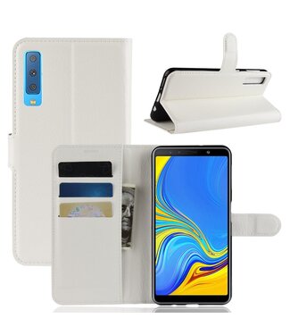 Wit Lychee Bookcase Hoesje Samsung Galaxy A7 (2018)