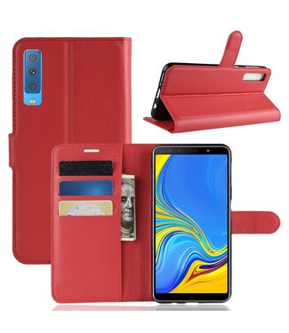 Rood Lychee Bookcase Hoesje Samsung Galaxy A7 (2018)