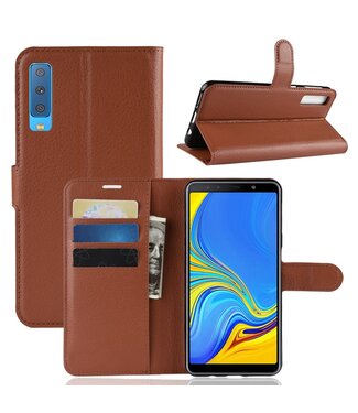 Bruin Lychee Bookcase Hoesje Samsung Galaxy A7 (2018)