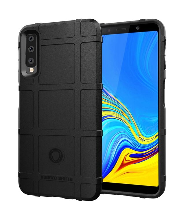 Zwart Grid TPU Hoesje voor de Samsung Galaxy A7 (2018)