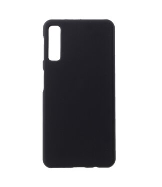 Zwart Rubberized Hardcase Hoesje Samsung Galaxy A7 (2018)