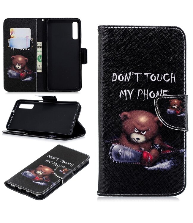 Don't Touch My Phone Bookcase Hoesje voor de Samsung Galaxy A7 (2018)