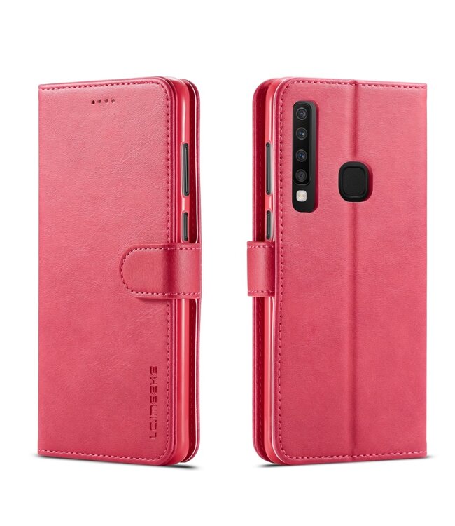 LC.IMEEKE LC.IMEEKE Roze Bookcase Hoesje voor de Samsung Galaxy A9 (2018)