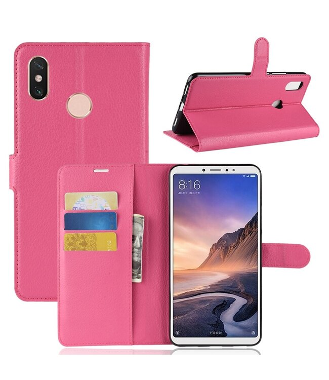 Roze Litchee Bookcase Hoesje voor de Xiaomi Mi Max 3