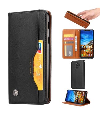 Zwart Bookcase Hoesje Xiaomi Pocophone F1