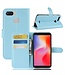 Blauw Litchee Bookcase Hoesje voor de Xiaomi Redmi 6