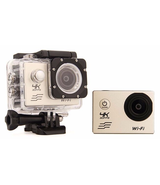 Waterdichte Sportaction Camera 4K Ultra HD Incl. Behuizing - 16 MP - Zilver