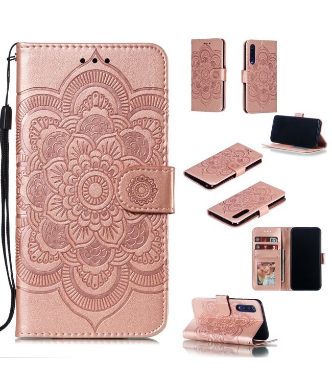 Rose Goud Mandala Bookcase Hoesje voor de Xiaomi Mi 9 SE