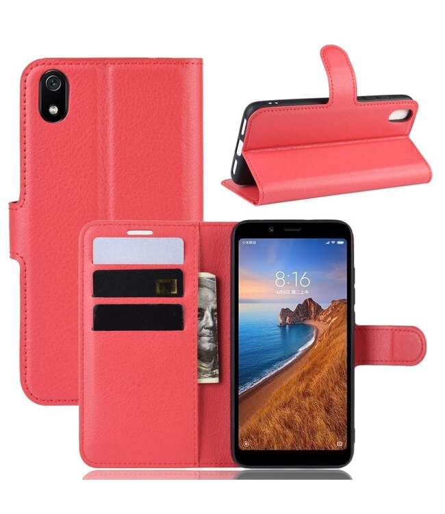 Rood Bookcase Hoesje voor de Xiaomi Redmi 7A