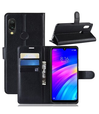 Zwart Bookcase Hoesje Xiaomi Redmi 7