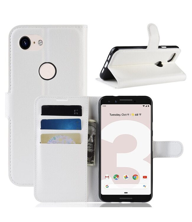 Wit Bookcase Hoesje voor de Google Pixel 3A