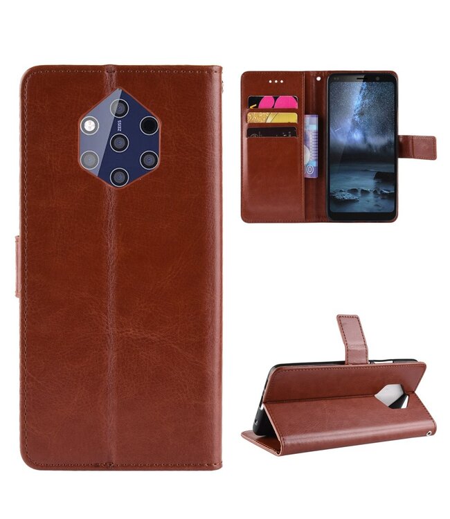 Bruin Bookcase Hoesje voor de Nokia 9 PureView