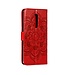 Rood Mandala Bookcase Hoesje voor de OnePlus 7 Pro