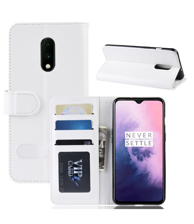 Wit Bookcase Hoesje voor de OnePlus 7