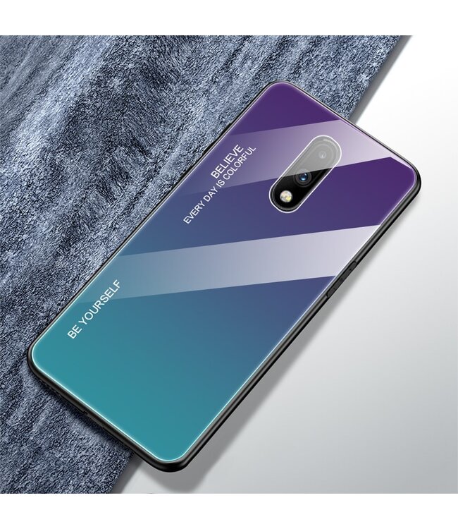 Paars / Groen Hybrid Hoesje voor de OnePlus 7