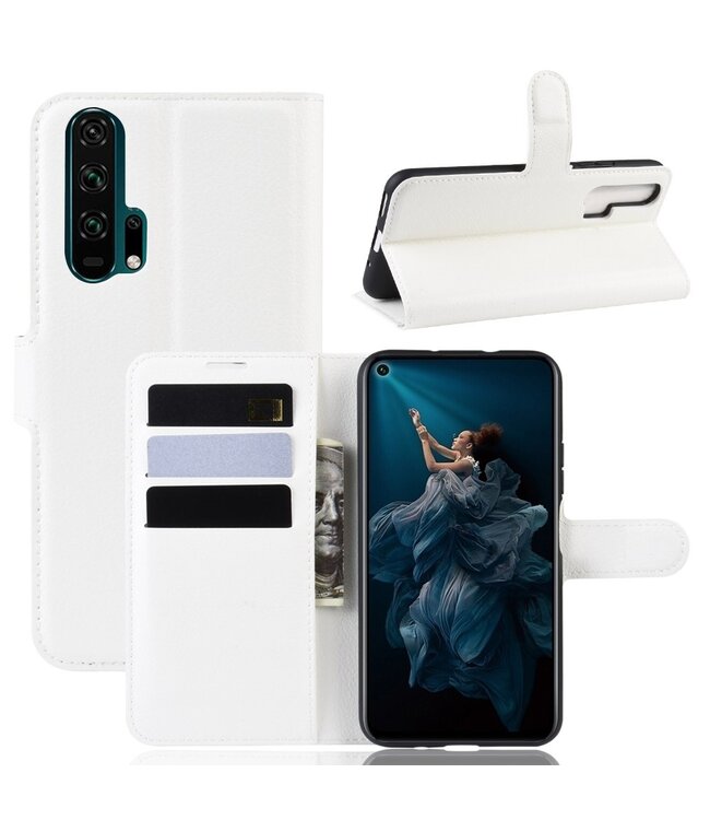 Wit Bookcase Hoesje voor de Honor 20 Pro