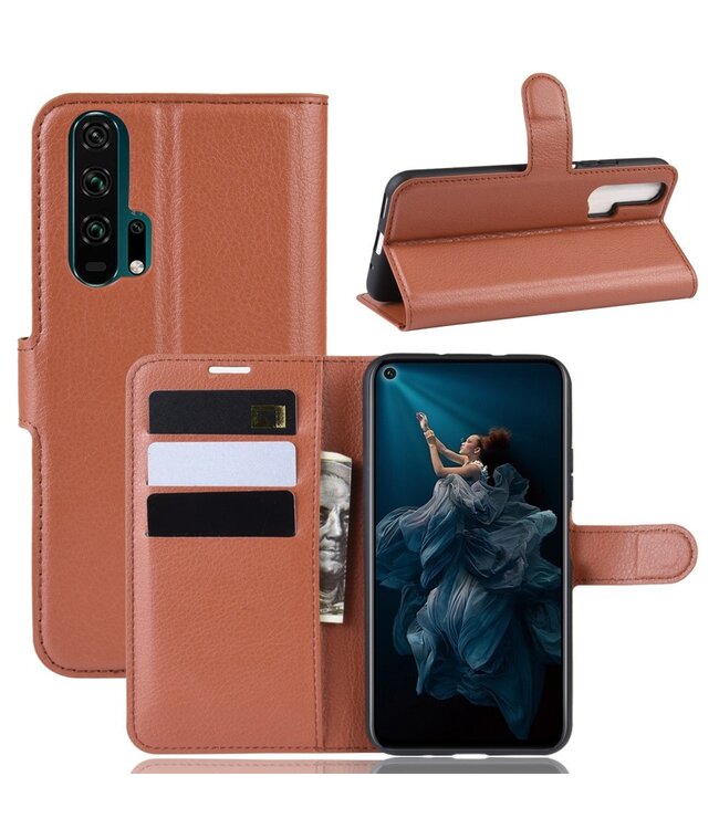 Bruin Bookcase Hoesje voor de Honor 20 Pro