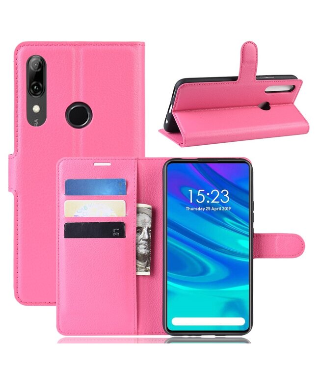 Roze / Grijs Bookcase Hoesje voor de Huawei P Smart Z