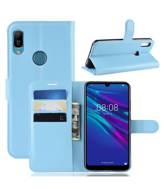 Blauw Lychee Bookcase Hoesje Huawei Y6 (2019)