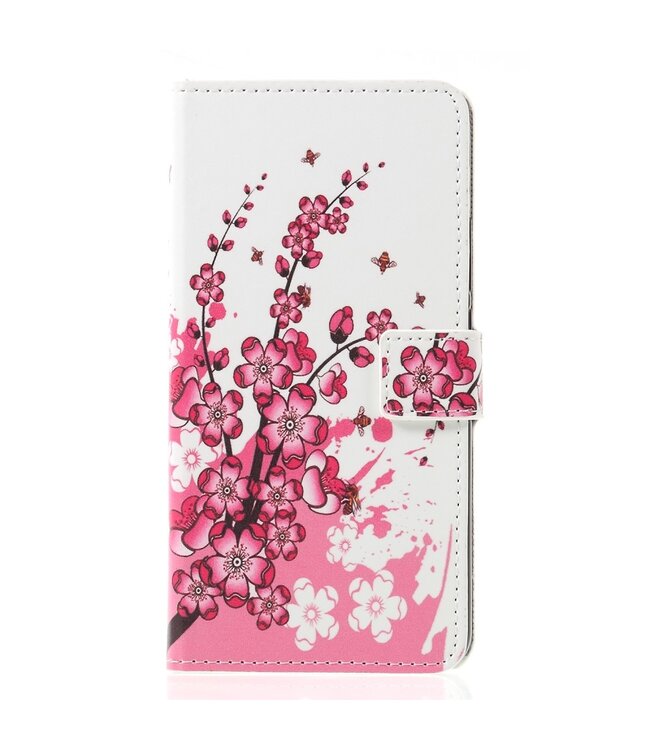 Roze Bloesem Bookcase Hoesje voor de Huawei Mate 20 Lite