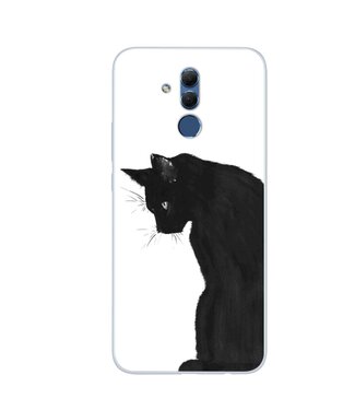 Zwarte Kat TPU Hoesje Huawei Mate 20 Lite