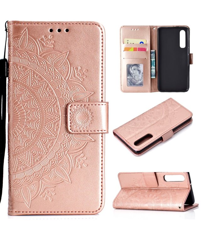 Rose Goud Mandala Bookcase Hoesje voor de Huawei P30