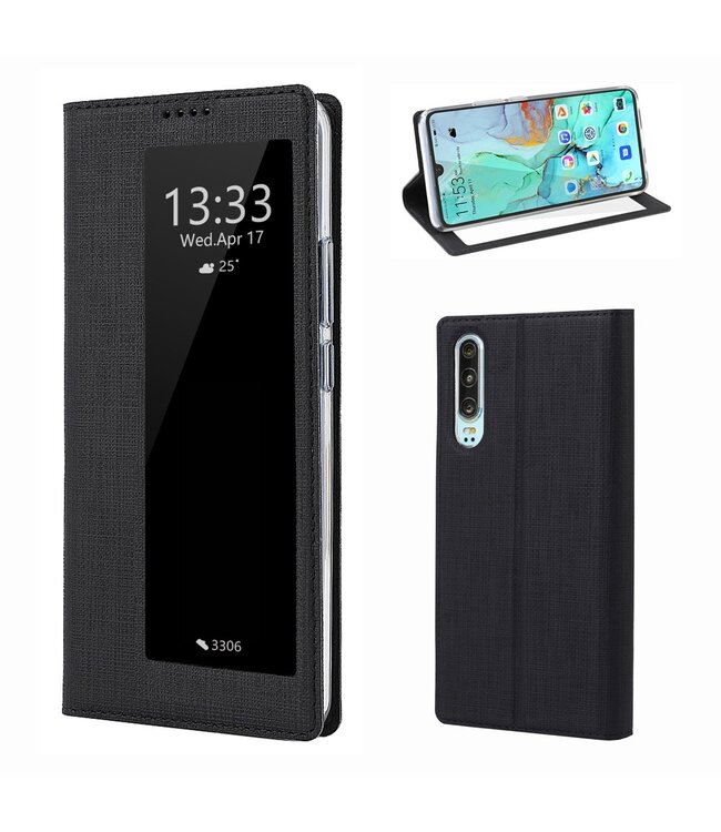 Vili DMX Vili DMX Zwart Venster Bookcase Hoesje voor de Huawei P30