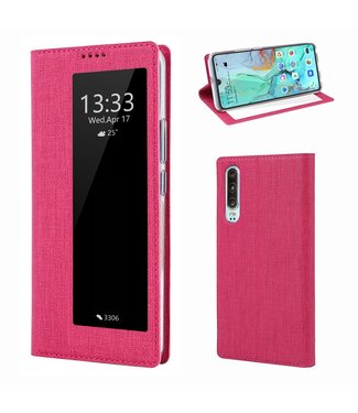 Vili DMX Roze Venster Bookcase Hoesje Huawei P30