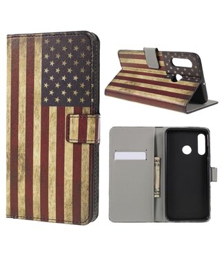 Amerikaanse Vlag Bookcase Hoesje Huawei P30 Lite