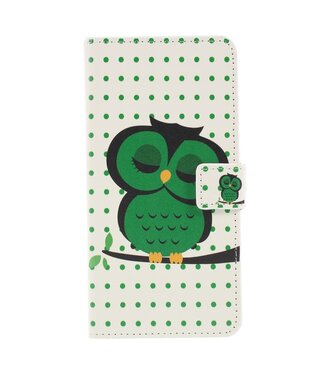 Groene Uil Bookcase Hoesje Huawei P30 Lite