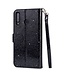 Zwart Glitters Bookcase Hoesje voor de Huawei P30 Lite