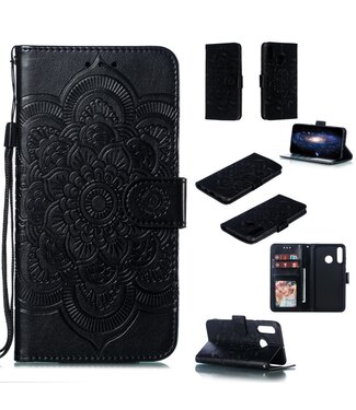 Zwart Mandala Bookcase Hoesje Huawei P30 Lite