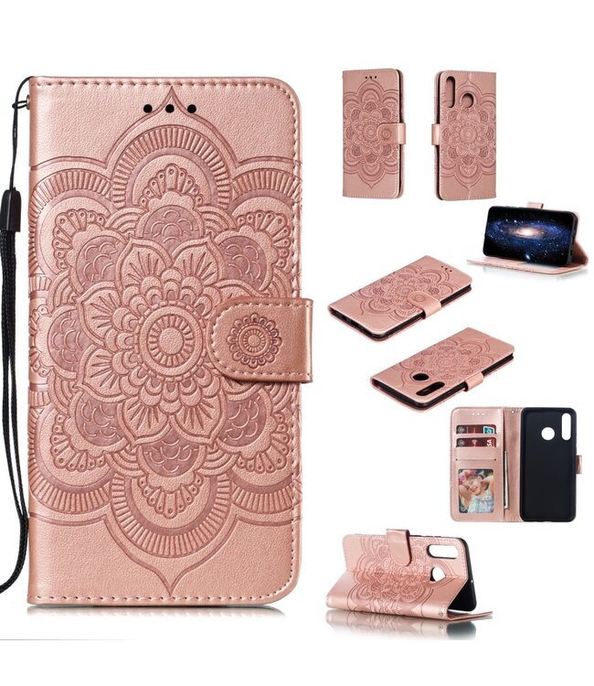 Rose Goud Mandala Bookcase Hoesje voor de Huawei P30 Lite